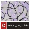 VR BASIC 100 LED řetěz fialová sv stále IP44, 10m VÝPRODEJ Spojovatelný vnitřní/venkovní vánoční řetěz, 100 LED fialová, svítí stále, svítící část 10m, rozteč 0,1m, IP44, kabel černá, trafo SAMOSTATNĚ náhled 6