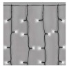 VZ BASIC 100 LED, závěs, bílá, sv. stále, 1x2m VÝPRODEJ Spojovatelný vnitřní/venkovní vánoční závěs, 100 LED, studená, svítí stále, svítící část š=1m, l=2m, rozteč 0,1m, IP44, kabel černá, trafo SAMOSTANĚ náhled 2