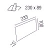 GRILI Vestavné svítidlo do stěny, těleso hliník, rámeček hliník s mřížkou, barva černá, difuzor sklo mat, 1x40W, E27, 230V, IP44, 233x100x70mm, bez mont. boxu.. náhled 2