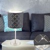 PALIDA 1x40W E14 stolní Stolní lampa, základna kov, povrch nikl mat, stínítko textil vnější šedá, vnitřní stříbrná, detail malých otvorů, pro žárovku 1x40W, E14, 230V, IP20, tř.1, rozměry d=150mm, h=350mm, vč vypínače náhled 2