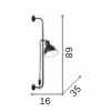 GEILEN Nástěnné svítidlo, nastavitelný směr svícení, těleso kov, povrch černá s chromovými detaily, pro žárovku 1x60W, E27, 230V, IP20, tř.2, rozměry 350x890x160mm. náhled 2