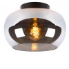 VEJLE Stropní přisazené svítidlo, těleso kov, povrch černá mat, stínítko kouřové sklo, pro žárovku 1x40W, E27, 230V, rozměry: d=305mm, h=205mm. náhled 1