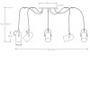VORDING Závěsné svítidlo, lustr, těleso kov, povrch černá, pro žárovku 5x40W, E27, 230V, IP20, rozměry hlavice d=115mm, h=200mm, délka kabelu l=2300mm. náhled 2