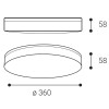 FOR 15-30W Emergency Stropní nouzové svítidlo, pro trvalé i nouzové svícení, záloha 3h, těleso plast bílá, dif plast opál, LED 15-30W, 1500-3000lm, přepín. teplota CCT teplá 3000K-neutr 4000K, Ra90, IP54, d=360mm, h=58mm. náhled 2