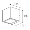 MECHOU 2x4,5W IP65 Nástěnné venkovní svítidlo, základna hliník, povrch černá antracit, krycí sklo čiré, LED 2x4,5W, 2x450lm, teplá 3000K, Ra80, 230V, IP65, rozměry 100x100x100mm, svítí nahoru/dolů náhled 2