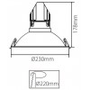 NOWA DEEP, LED 31W Podhledové bodové svítidlo, materiál hliník, povrch bílá, pro LED modul 31W, rozměry d=230mm, h=80mm, POUZE rámeček, LED modul SAMOSTANĚ. náhled 2
