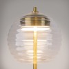 PENYM TL 8W Stolní lampa, základna kov, povrch mosaz, stínítko sklo čiré, LED 8W, 100lm, teplá 3000K, Ra80, 230V, IP20, tř.2, rozměry d=200mm, h=377mm. náhled 2