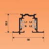 VESTAVNÁ 3F LIŠTA NORDIC ALUMINIUM Vestavná 3-okruhová napájecí lišta, materiál hliník, povrch černá RAL9005, 3x230V, 16A, IP20, L=3000mm, NORDIC ALUMINIUM - GLOBAL TRAC - LIVAL náhled 2