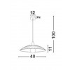 FRESH 1x60W E27 230V IP20 Závěsné svítidlo, základna kov, povrch chrom lesk, difuzor sklo bílá a čirá strukturovaná, pro žárovku 1x60W, E27, 230V, IP20, rozměry d=400mm h=110mm, vč.závěsného kabelu l=1000mm, lze zkrátit náhled 2