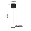 CONFECT FL 1x20W, E27 Stojací lampa, těleso kov a mramor, povrch černý, stínítko textil černá, 1x20W, E27, 230V, IP20, tř.2, rozměry d=360mm, h=1600mm, vypínač na kabelu. náhled 2