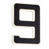 CONAMEN WL 9 number 0,2W Venkovní nástěnné svítidlo - číslo 9, těleso nerez a plast, povrch černá, LED 0,2W, 6lm, teplá 3000K, napájení solární panel, baterie, výdrž 8 hod, 230V, IP44, tř.3, rozměry 230x160x32mm. náhled 1