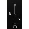 HARZBURG PL1 Závěsné svítidlo, základna kov, povrch chrom lesk, stínítko sklo pískované, pro žárovku 1x60W, E27, 230V, IP20, rozměry d=110mm, h=450mm, vč závěs kabelu  l=1500mm, lze zkrátit. náhled 2