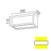 LENDO Nástěnné svítidlo, exteriérové, venkovní, těleso hliník, povrch tmavě šedá, difuzor plast opál, pro úspornou žárovku 1x20W, E27, 230V, IP54, rozměry 250x110x103mm. náhled 2