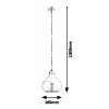BRESCIA Závěsné svítidlo, těleso kov, stínítko sklo tónované, povrch chrom lesk, pro žárovku 1x40W, E27, 230V, IP20, tř.1. rozměry d=180mm, h=1200mm vč. závěsného kabelu. lze zkrátit náhled 2