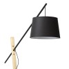 CLAUDO FL 1x25W, E27 Stojací lampa, těleso dřevo světlé a kov povrch černá, stínítko textil černá, pro žárovku 1x25W, E27, 230V, IP20, rozměry d=400mm, h=2140mm, spínač na kabelu náhled 4