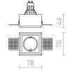 NIMNA SQUARE 1x35W GU10 Stropní, podhledové bodové svítidlo komínkové, tvar čtverec, těleso sádra bílá, pro žárovku 1x35W, GU10, 230V, IP20, tř.2. rozměry 78x78x46mm náhled 3