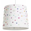 BUTOWHI4 Stínítko svítidla, těleso textil, barva bílá, dekorováno barevnými knoflíky, pro žárovku max 28W, rozměr d=350mm h=300mm, závěsný kabel s objímkou dodáván SAMOSTATNĚ náhled 1