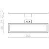 NIRUPEDE Svítidlo montáž na hranu zrcadla, těleso kov, povrch chrom lesk, difuzor plast mat, LED 1x8W, teplá 3000K, 300lm, Ra80, 230V, do koupelny IP44, tř.2. rozměry 244x60x10mm, svítí nahoru/dolů náhled 3