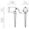 MIRT Bodové venkovní svítidlo, nastavitelný směr svícení, těleso kov, povrch antracit, krycí sklo čiré, LED 1x10W, teplá 3000K, 850lm, Ra80, 230V, IP54, tř.1. rozměry d=108mm l=76mm, vč bodce do záhonu náhled 3