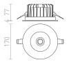 ROLENA Vestavné, stropní, bodové svítidlo, těleso hliník, povrch bílá, LED 30W, 2400lm, teplá 3000K, 230V, IP20, tř.1, rozměry d=170mm, h=81mm náhled 8