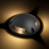 DORFEN III Podlahové, venkovní svítidlo tři boční průzory, těleso kov, povrch černá antracit, LED 3x1W, teplá 3000K, 210lm, Ra80, 230V, IP67, rozměry d=150mm, h=53mm, montáž na povrch náhled 2