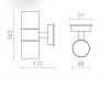 DROLSH WL 2x8W, GU10, IP44 Venkovní nástěnné svítidlo, těleso plast, povrch černá, pro žárovku 2x8W, GU10, 230V, IP44, rozměry d=60mm, h=163mm, svítí nahoru/dolů. náhled 3