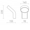 ANES W, 9W, IP44 Nástěnné venkovní svítidlo, těleso hliník, povrch černá, difuzor plast opál, LED 9W, teplá 3000K, Ra80, 230V, IP44, rozměry 140x220x155mm náhled 4