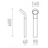 ANES FL 9W, IP44, h=600mm ELIA stojanová antracitová 230V LED 9W IP44 3000K náhled 4