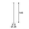 ELVIONDE FLOOR 145 Stojací lampa, základna kov, povrch černá, bez stínítka, LED 1x60W, E27, 230V, rozměry d=280mm h=1450mm, délka přívodního kabelu l=2000mm náhled 5