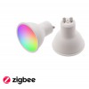 Smart bulb GU10 CCT RGB ZigBee Světelný zdroj, žárovka, plast opál, LED 5W, 350lm, GU10, TUYA, smart telefon ZigBee, lze nast teplota CCT teplá 3000K - denní 6000K, Ra80, RGBW, IP20, 230V, d=50mm, l=55mm náhled 1