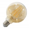 LED žárovka retro 4W Světelný zdroj, základna kov, difuzor sklo jantar, žárovka LED 4W, E27, COB, teplá 2200K, 370lm, Ra80, 230V, rozměry d=95mm, l=140mm náhled 1