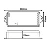 VOCO, 12V/180W, 24V/360W, 15A RGBW Sada - RF bezdrátový ovladač pro řízení RGBW LED pásků, 12V/180W, 24V/360W, 15A, dosah 30m, rozměry 122x37x21mm. náhled 5
