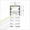 CORNER PROFIL 53x53mm Stropní, přisazený profil pro LED pásky, materiál hliník, povrch černý, max šířka LED pásků w=32mm, rozměry 53x53mm, l=2000mm náhled 10