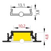 GLAUX PROFIL 24x7mm Vestavný, profil pro LED pásky, materiál hliník, povrch černý, max šířka LED pásků w=10mm, rozměry 24x7mm, l=2000mm náhled 8