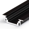 GLAUX PROFIL 24x7mm Vestavný, profil pro LED pásky, materiál hliník, povrch černý, max šířka LED pásků w=10mm, rozměry 24x7mm, l=2000mm náhled 1