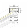BARTIAS PROFIL 53x28mm Přisazený profil pro LED pásky, materiál hliník, povrch bílý, max šířka LED pásků w=50mm, rozměry 53x28mm, l=2000mm náhled 7