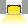 VERNUM profil Vestavný, zápustný profil pro LED pásky, materiál hliník, povrch černý, max šířka LED pásků w=32mm, rozměry 77x36mm, l=2000mm náhled 10