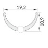 DCD 19,2x10,9mm Difuzor k profilu pro LED pásky nacvakávací, tvar půlkruh, materiál PMMA, povrch opál, propustnost 70%, rozměry 19,2x10,9mm, l=3000mm náhled 2