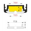 CHENO PROFIL PŘISAZENÝ, 24x9mm Přisazený profil pro LED pásky, materiál hliník, povrch bílý, max šířka LED pásků w=14mm, rozměry 24x9mm, l=4000mm náhled 9