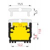 FALLO PROFIL DO PODLAHY, 15,8x13,7mm Podlahový pochozí LED profil pro LED pásky, materiál hliník, povrch elox šedostříbrný mat, max šířka LED pásků w=12mm, IK08 (5J), rozměry 15,8x13,7mm, l=2000mm náhled 5