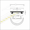 PIA PROFIL 20x3mm Přisazený profil pro LED pásky, materiál hliník, povrch černý, max šířka LED pásků w=12mm, rozměry 20x3,3mm, l=4000mm náhled 7