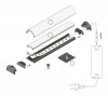PIA PROFIL 20x3mm Přisazený profil pro LED pásky, materiál hliník, povrch černý, max šířka LED pásků w=12mm, rozměry 20x3,3mm, l=4000mm náhled 13