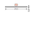 DNA6, 23,1x0,8mm Nasouvací difuzor k profilu pro LED pásky, materiál plast PP, povrch matný, propustnost 90%, rozměry 23,1x0,8mm, délka l=2000mm. náhled 3