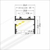 NUPHAR PROFIL 33 SURFACE, 29,6x33,4mm Přisazený profil pro LED pásky, materiál hliník, povrch surový, max šířka LED pásků w=30mm, rozměry 29,6x33,4mm, l=2000mm náhled 3
