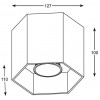 HEXAGON 1 GU10 VÝPRODEJ Stropní přisazené svítidlo, těleso hliník, povrch černá, pro žárovku 1x50W GU10 ES50, 230V, IP20, tř.2, rozměry d=127mm, h=100mm náhled 5