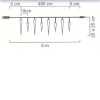 SYSTÉM 24V Rampouchy 5m VÝPRODEJ Vánoční osvětlení venk spojovaelný systém 24V - rampouchy svítí stále 50x teplá LED,stále svítící, sv část 5m, rozteč 10cm, délka rampuchu 25cm, spoj/konek, IP44, trafo SAMOSTATNĚ náhled 2