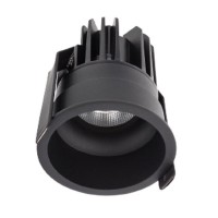 BELORS LED vestavné Podhledové, bodové svítidlo, materiál hliník bílá, nebo černá, nebo zlatá, krycí sklo čiré, LED 11W/880lm/500mA, 24V, nebo 15W/1200lm/700mA, 22V, teplá 2700K, UGR<19, Ra90, IP20, tř.3, rozměry d=82mm, h=75mm, bez trafa