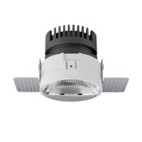 USTOP RFL LED 10W WALLWASHER Podhledové bezrámečkové svítidlo,  materiál hliník, povrch bílá, LED 10W, 1350lm, teplá 3000K, Ra90, charakteristika ASYMEREICKÉ WALLWASHER, 230V, IP40, tř.2, rozměry d=83mm, h=75mm.