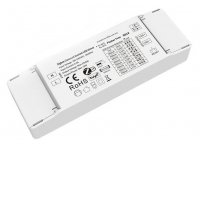 LD 100mA-450mA, 350mA-700mA, 12W TUYA LED driver vstup 230V, výstup dip přepínatelný proud po 50mA 350mA-700mA, 3-24V, nebo 100mA-450mA, 9-45V, 12W, stmívání smart TUYA ZigBee flickerfree, IP20, rozměry 111x36x20mm