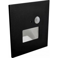 STEP PIR, LED 1,5W, CCT, GROUP, KU68 Svítidlo do stěny, PIR senzor pohybu, záběr 60°, dosah cca 3m, čas sepnutí min 15s, kov, bílá, černá, šedostř, LED 1,5W, 120lm, přepínatelná teplota CCT 3000K/4000K/6500K, Ra80, 230V, IP20, 86x86x40mm, svítí dolů, montáž do KU68